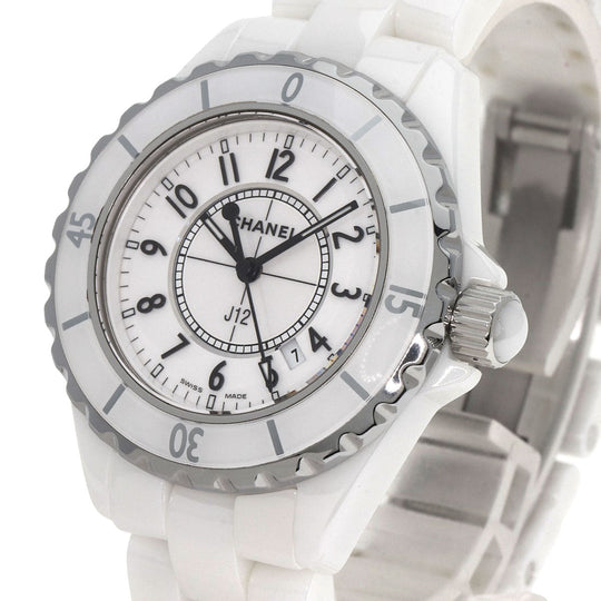 CHANEL Watches Quartz H0968 Ceramic, Ceramic white J12 1.3" white dial Women Used Authentic