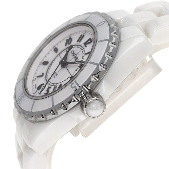 CHANEL Watches Quartz H0968 Ceramic, Ceramic white J12 1.3" white dial Women Used Authentic