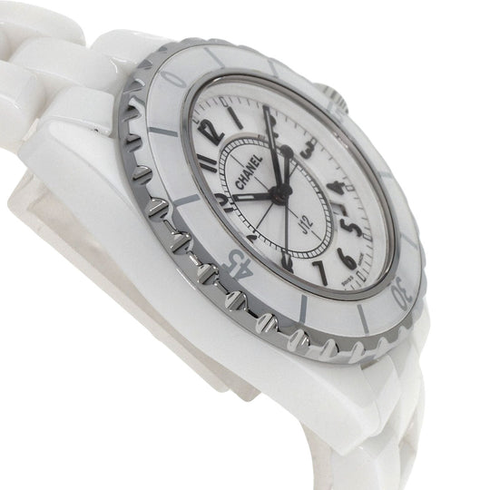 CHANEL Watches Quartz H0968 Ceramic, Ceramic white J12 1.3" white dial Women Used Authentic