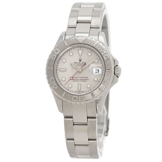 ROLEX Watches Mechanical Automatic 169622 Stainless Steel , Stainless Steel , PT Silver yacht master date Silver dial Women Used Authentic