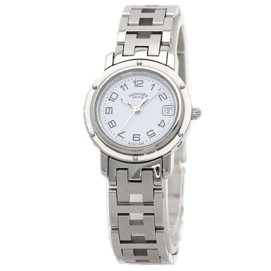 HERMES Watches Quartz CL4.210 Stainless Steel Silver Clipper white dial