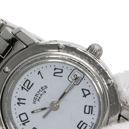 HERMES Watches Quartz CL4.210 Stainless Steel Silver Clipper white dial