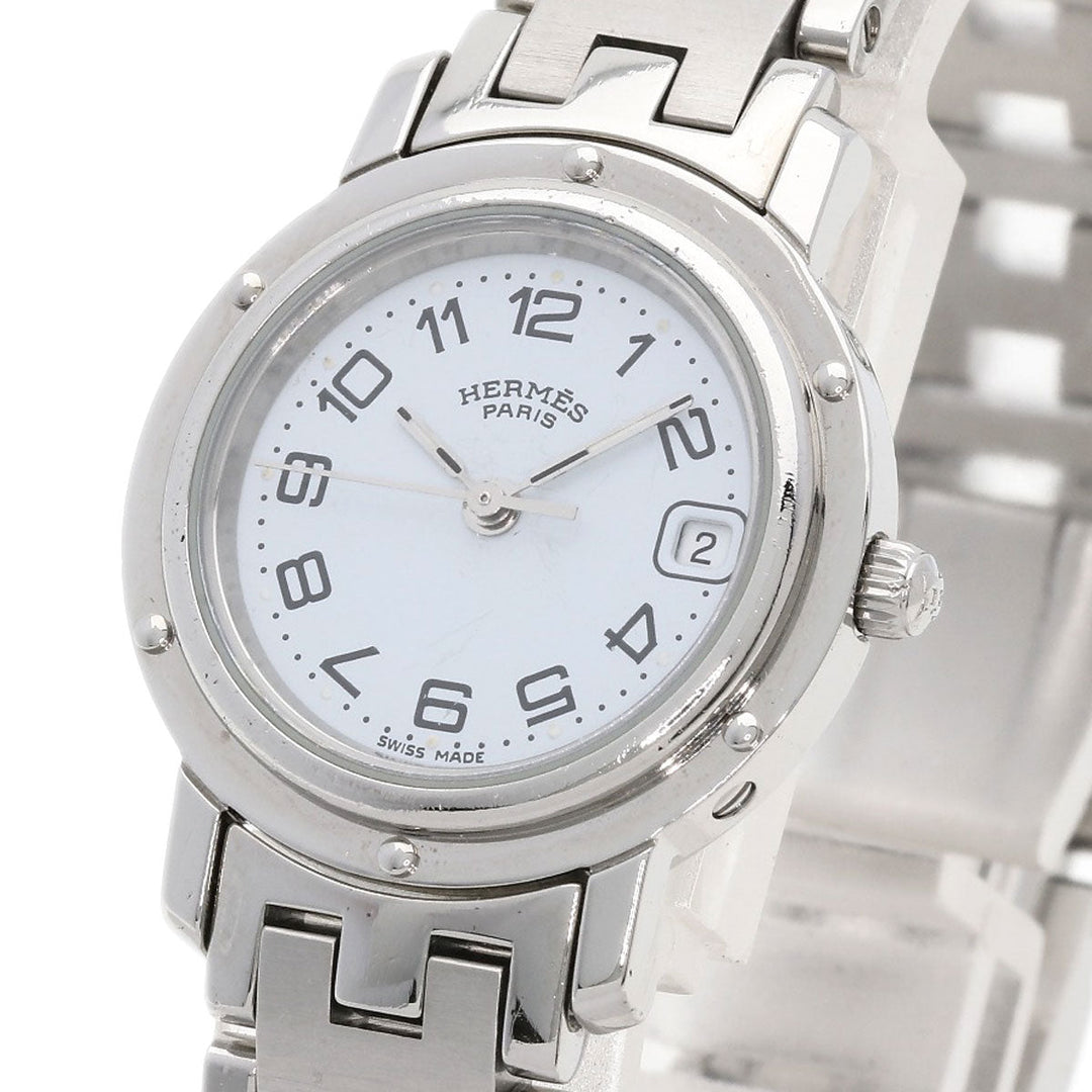 HERMES Watches Quartz CL4.210 Stainless Steel Silver Clipper white dial