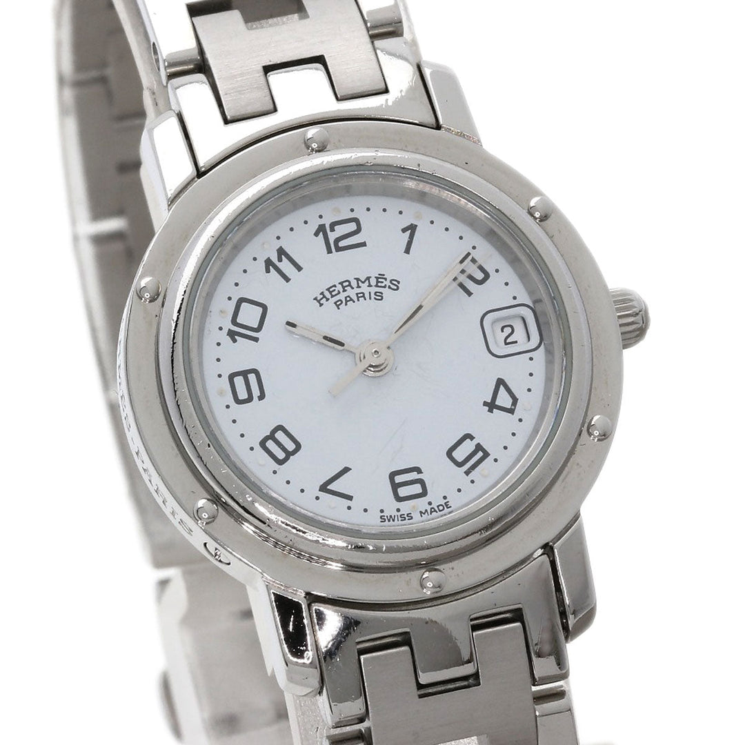 HERMES Watches Quartz CL4.210 Stainless Steel Silver Clipper white dial
