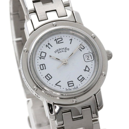 HERMES Watches Quartz CL4.210 Stainless Steel Silver Clipper white dial