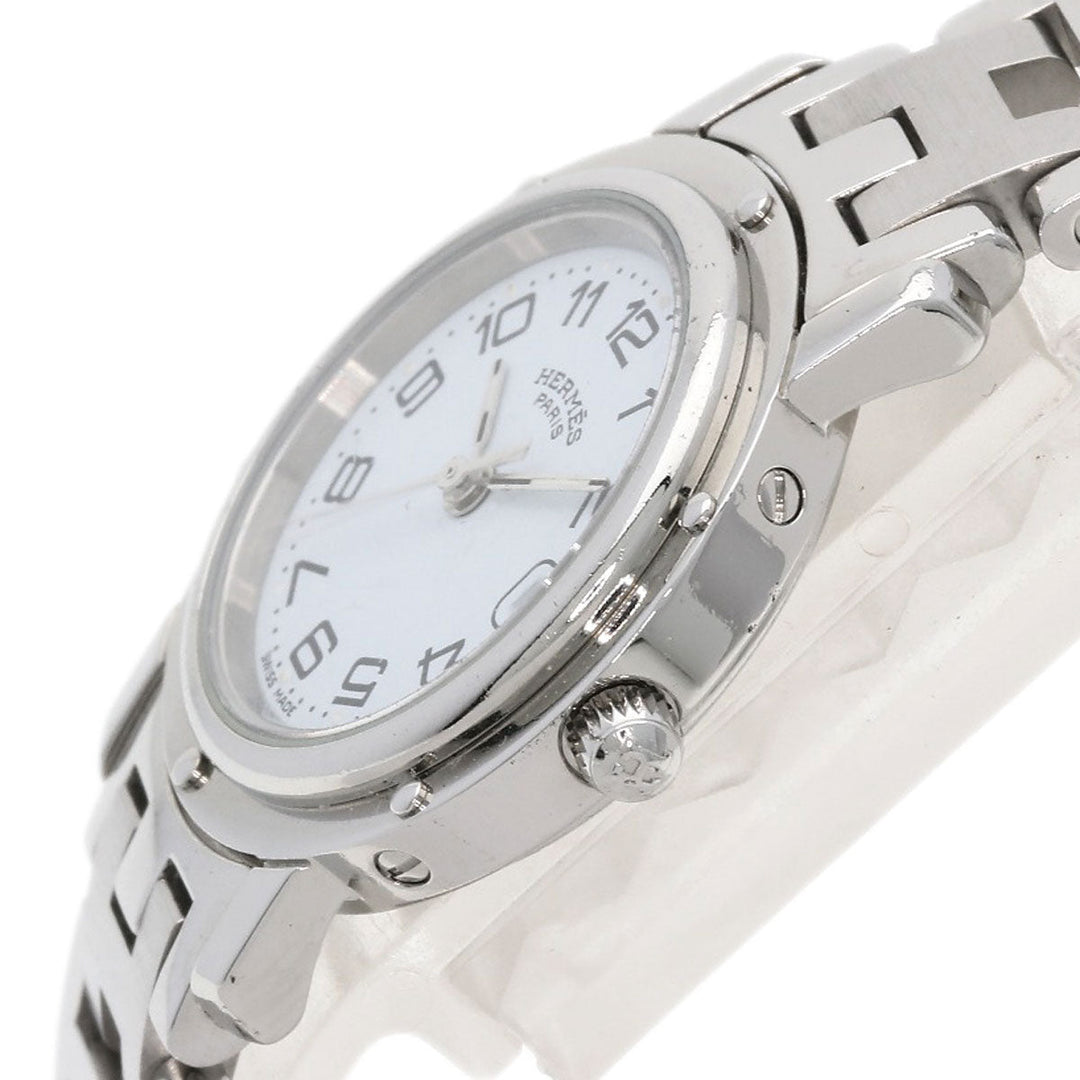 HERMES Watches Quartz CL4.210 Stainless Steel Silver Clipper white dial