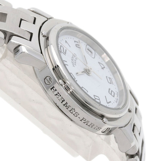 HERMES Watches Quartz CL4.210 Stainless Steel Silver Clipper white dial