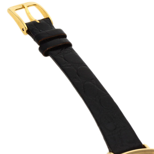 LONGINES Watches Quartz Gold Plated, Leather gold Square face gold dial Women Used Authentic
