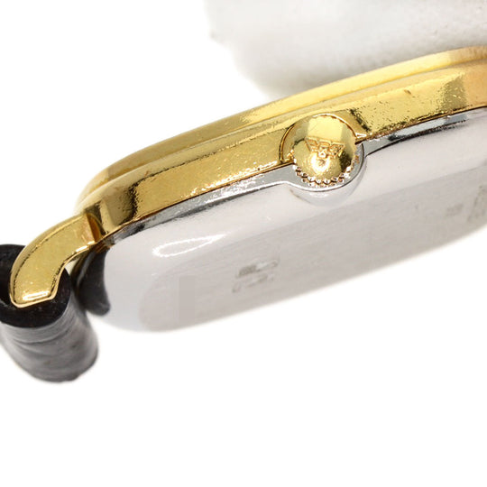 LONGINES Watches Quartz Gold Plated, Leather gold Square face gold dial Women Used Authentic