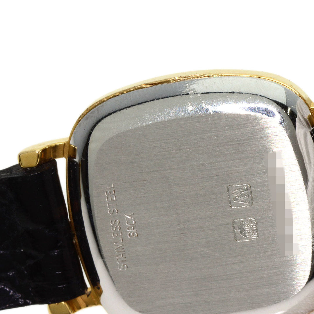 LONGINES Watches Quartz Gold Plated, Leather gold Square face gold dial Women Used Authentic
