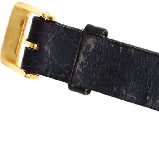 LONGINES Watches Quartz Gold Plated, Leather gold Square face gold dial Women Used Authentic