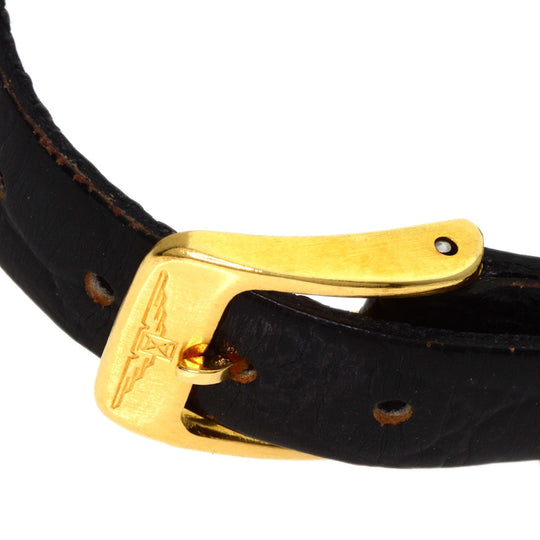 LONGINES Watches Quartz Gold Plated, Leather gold Square face gold dial Women Used Authentic