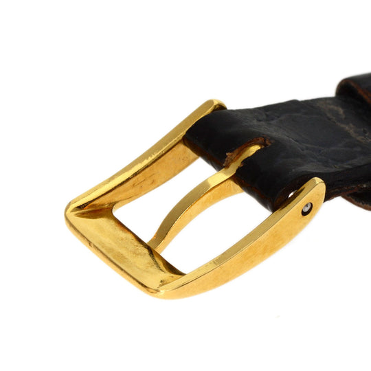 LONGINES Watches Quartz Gold Plated, Leather gold Square face gold dial Women Used Authentic