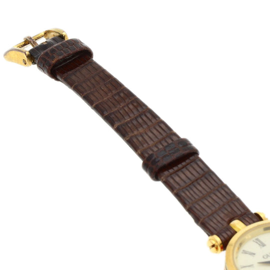 GUCCI Watches Quartz Gold Plated, Leather gold Sherry line Ivory dial Women Used Authentic