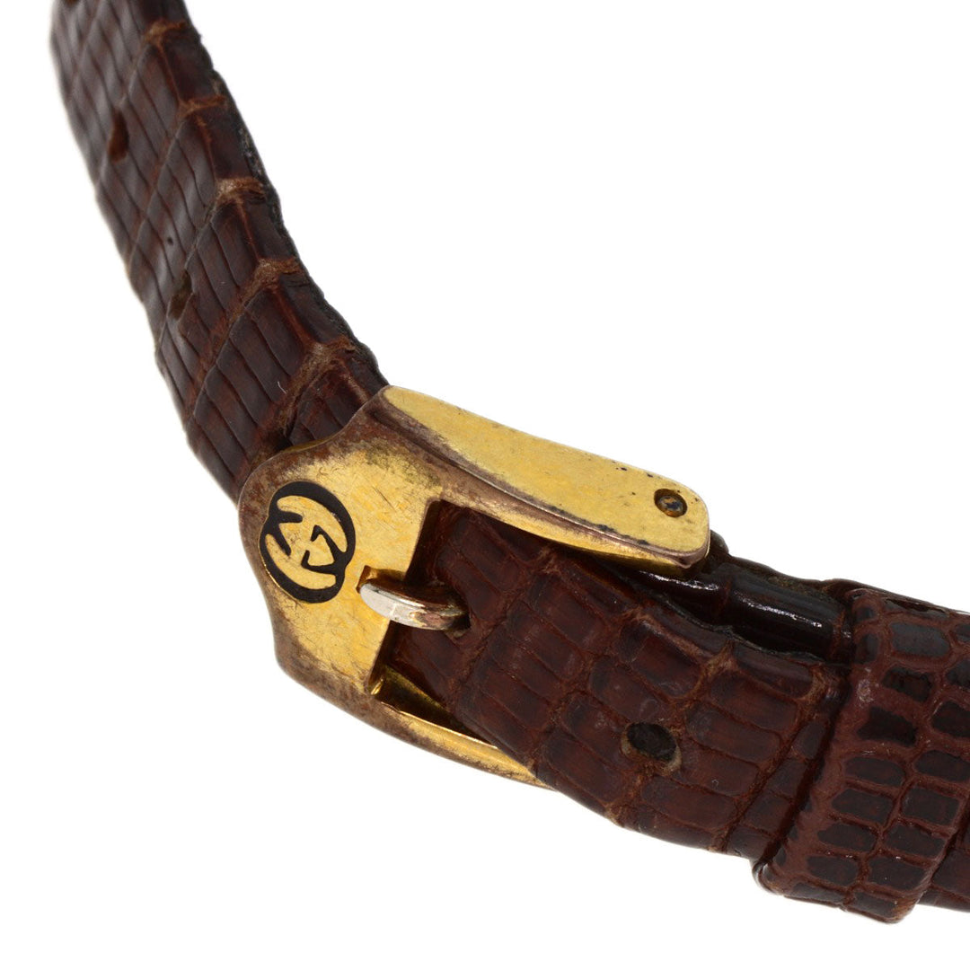 GUCCI Watches Quartz Gold Plated, Leather gold Sherry line Ivory dial Women Used Authentic