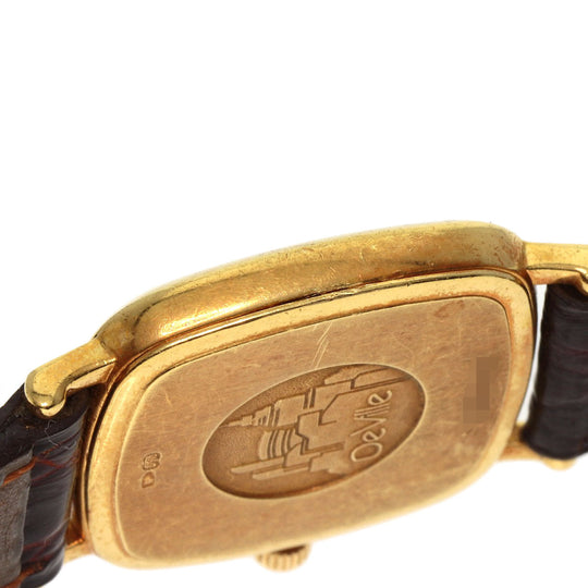 OMEGA Watches Quartz K18YG, leather gold De Ville gold dial Women Used Authentic