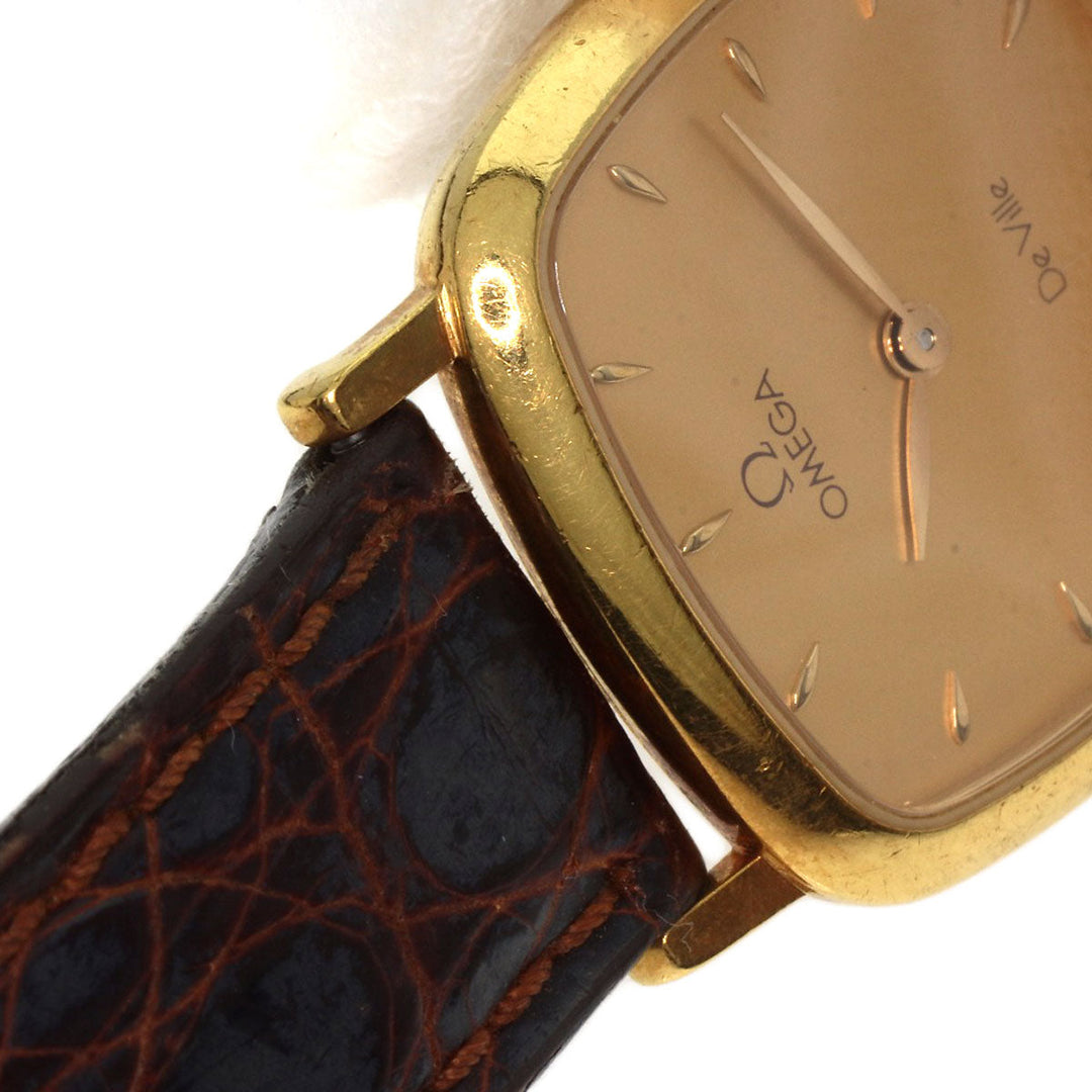 OMEGA Watches Quartz K18YG, leather gold De Ville gold dial Women Used Authentic