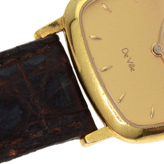 OMEGA Watches Quartz K18YG, leather gold De Ville gold dial Women Used Authentic