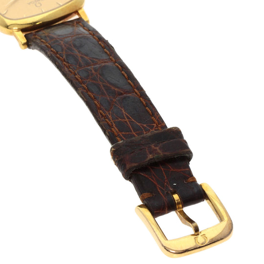 OMEGA Watches Quartz K18YG, leather gold De Ville gold dial Women Used Authentic