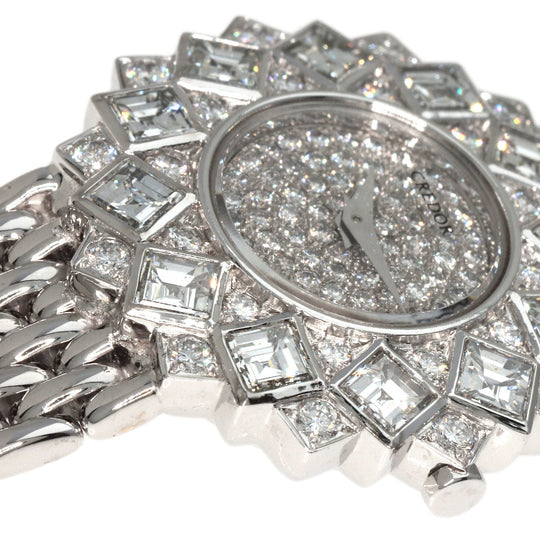 SEIKO Watches Quartz 1E70-0A60 K18WG, K18WG, Diamond Silver CREDOR Diamond diamond dial Women Used Authentic