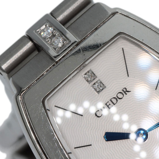 SEIKO Watches Quartz GSWE961 Stainless Steel , Stainless Steel Silver CREDOR Signo Diamond white dial Women Used Authentic