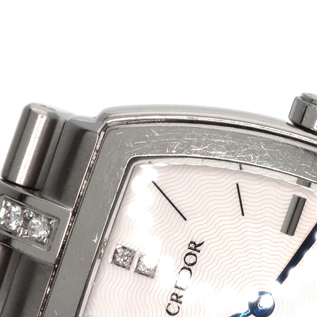 SEIKO Watches Quartz GSWE961 Stainless Steel , Stainless Steel Silver CREDOR Signo Diamond white dial Women Used Authentic