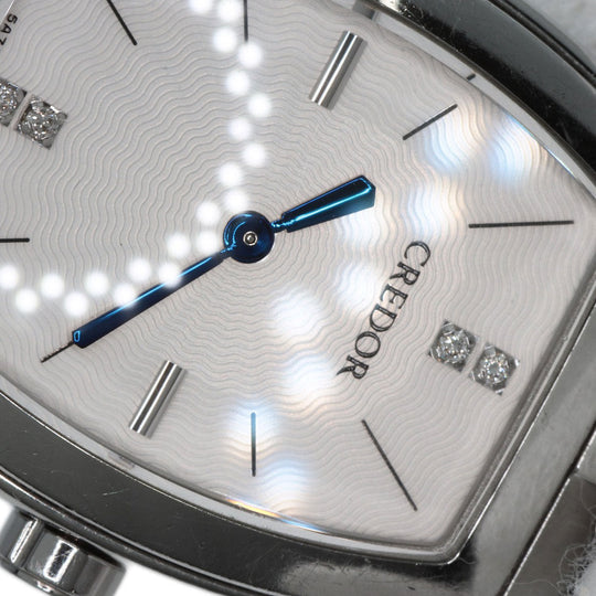 SEIKO Watches Quartz GSWE961 Stainless Steel , Stainless Steel Silver CREDOR Signo Diamond white dial Women Used Authentic