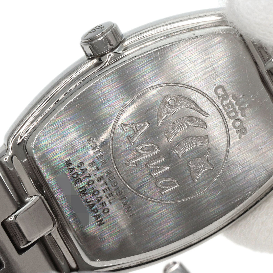 SEIKO Watches Quartz GSWE961 Stainless Steel , Stainless Steel Silver CREDOR Signo Diamond white dial Women Used Authentic