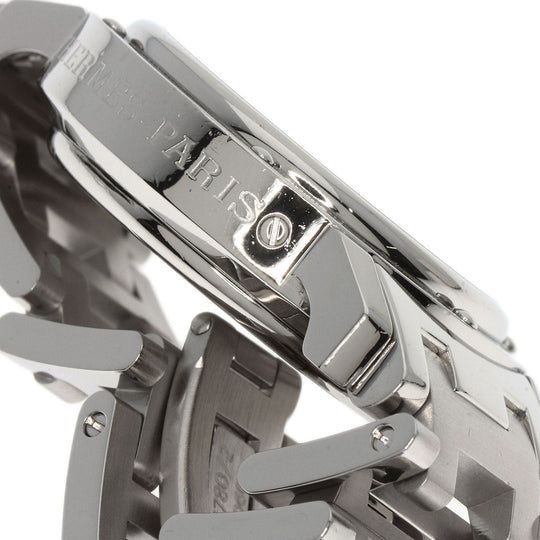 HERMES Watches Quartz CL1.310 Stainless Steel , Stainless Steel Silver Clipper Chrono black dial Women Used Authentic