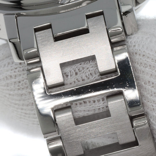 HERMES Watches Quartz CL1.310 Stainless Steel , Stainless Steel Silver Clipper Chrono black dial Women Used Authentic