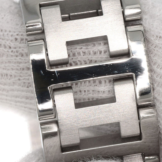 HERMES Watches Quartz CL1.310 Stainless Steel , Stainless Steel Silver Clipper Chrono black dial Women Used Authentic