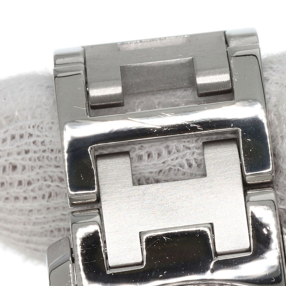 HERMES Watches Quartz CL1.310 Stainless Steel , Stainless Steel Silver Clipper Chrono black dial Women Used Authentic