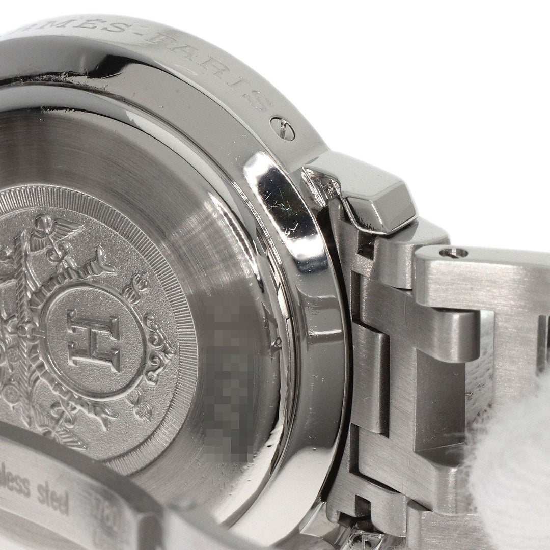HERMES Watches Quartz CL1.310 Stainless Steel , Stainless Steel Silver Clipper Chrono black dial Women Used Authentic