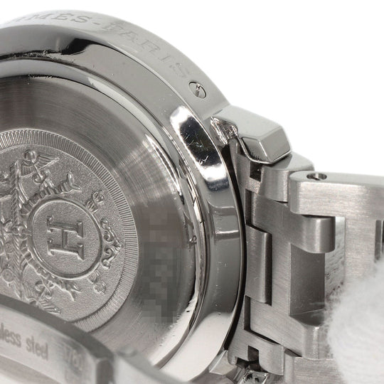 HERMES Watches Quartz CL1.310 Stainless Steel , Stainless Steel Silver Clipper Chrono black dial Women Used Authentic