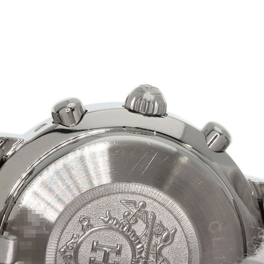 HERMES Watches Quartz CL1.310 Stainless Steel , Stainless Steel Silver Clipper Chrono black dial Women Used Authentic