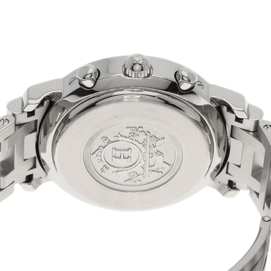 HERMES Watches Quartz CL1.310 Stainless Steel , Stainless Steel Silver Clipper Chrono black dial Women Used Authentic