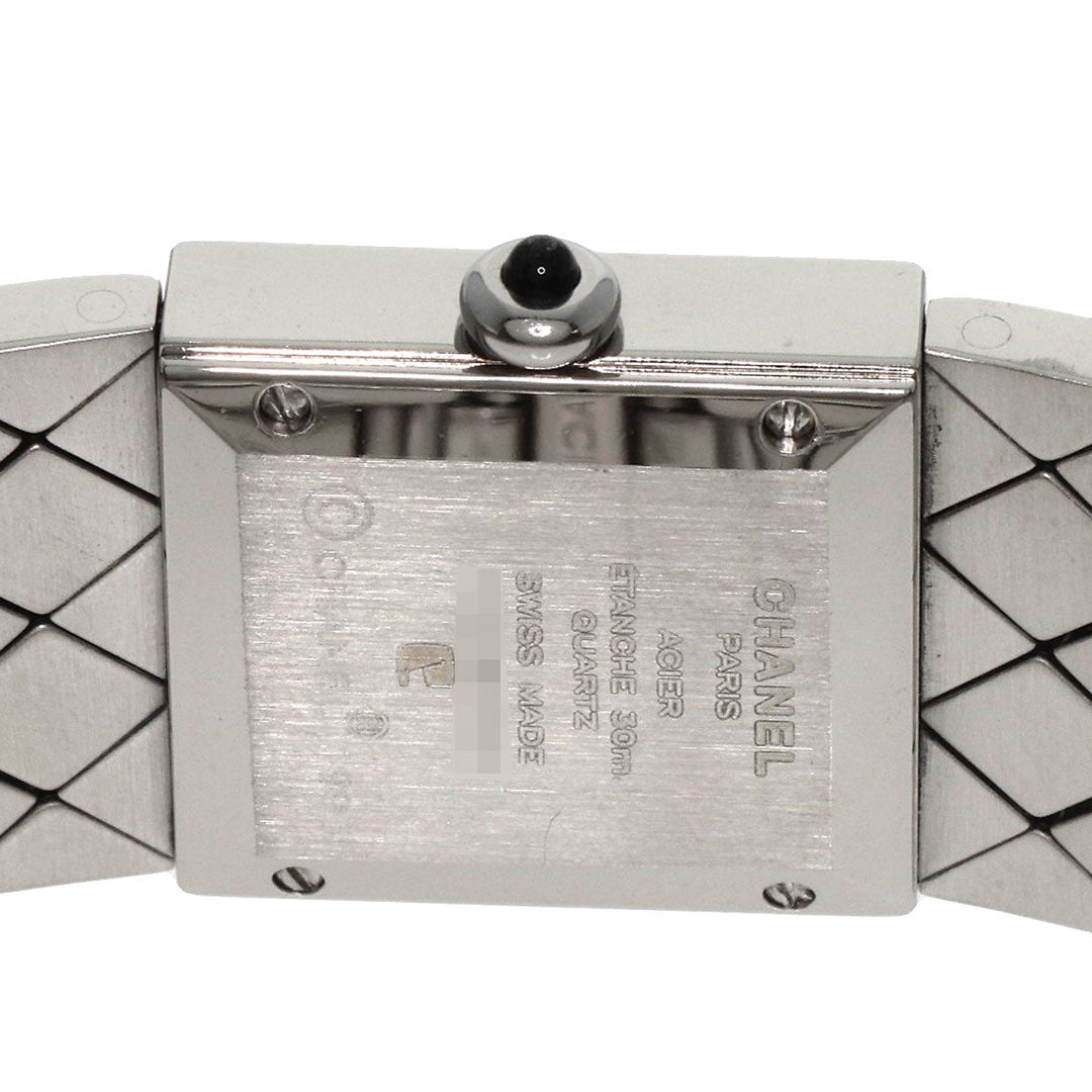 CHANEL Watches Quartz H0489 Stainless Steel, Stainless Steel, Diamond Silver Matrasse Diamond black dial Women Used Authentic