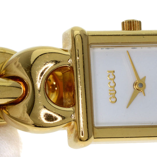 GUCCI Watches Quartz 1800L Gold Plated gold Square face white dial