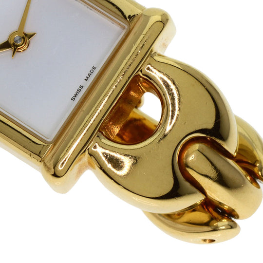 GUCCI Watches Quartz 1800L Gold Plated gold Square face white dial
