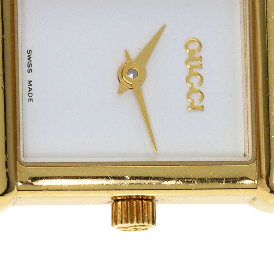 GUCCI Watches Quartz 1800L Gold Plated gold Square face white dial
