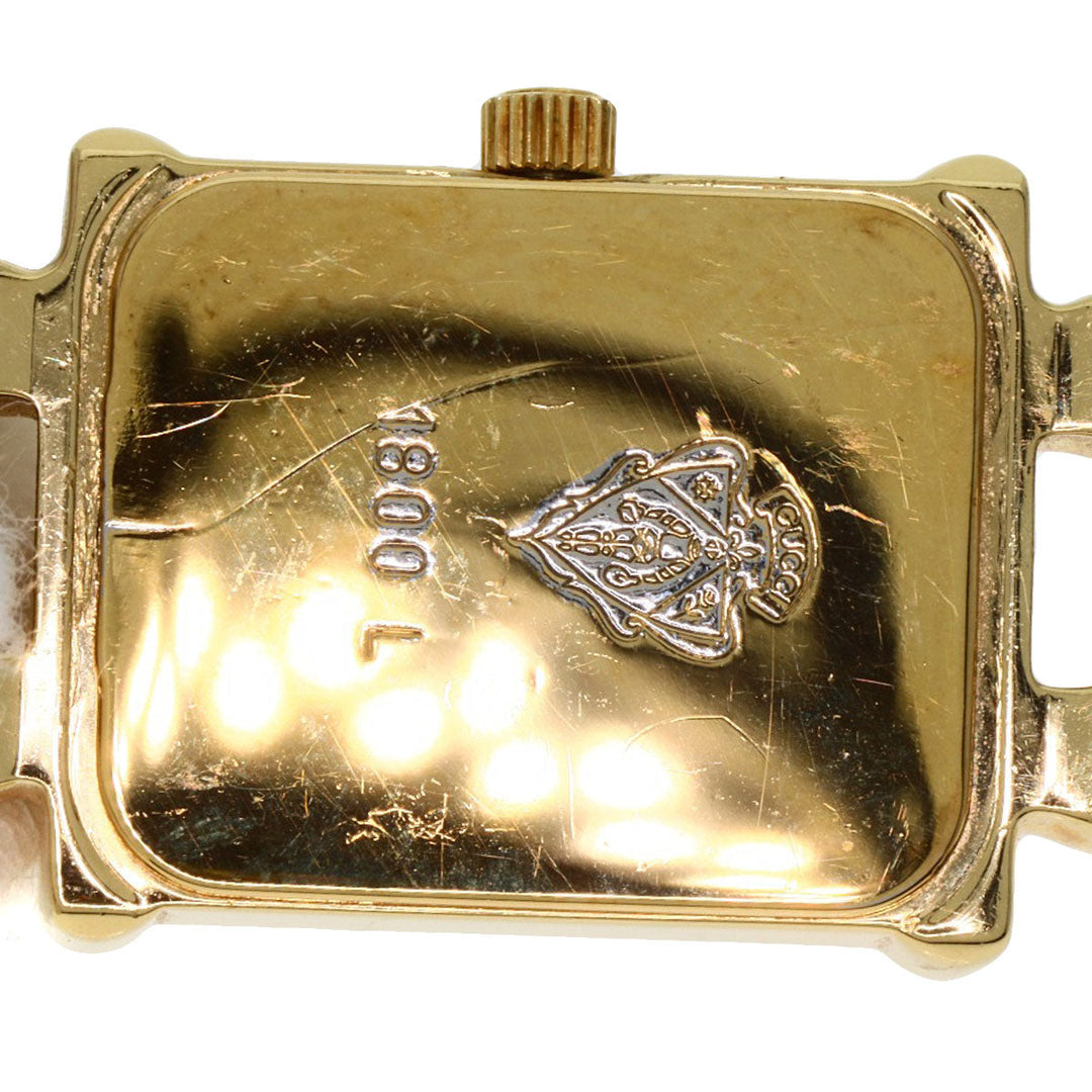 GUCCI Watches Quartz 1800L Gold Plated gold Square face white dial