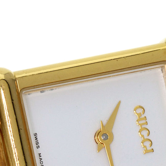 GUCCI Watches Quartz 1800L Gold Plated gold Square face white dial