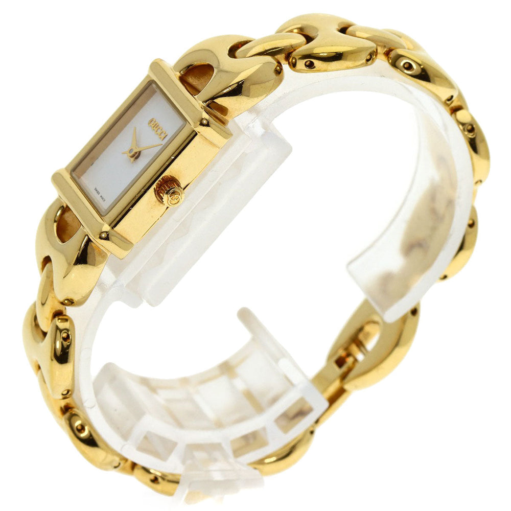 GUCCI Watches Quartz 1800L Gold Plated gold Square face white dial
