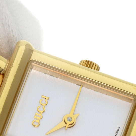 GUCCI Watches Quartz 1800L Gold Plated gold Square face white dial