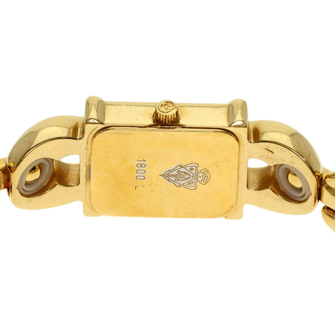 GUCCI Watches Quartz 1800L Gold Plated gold Square face white dial