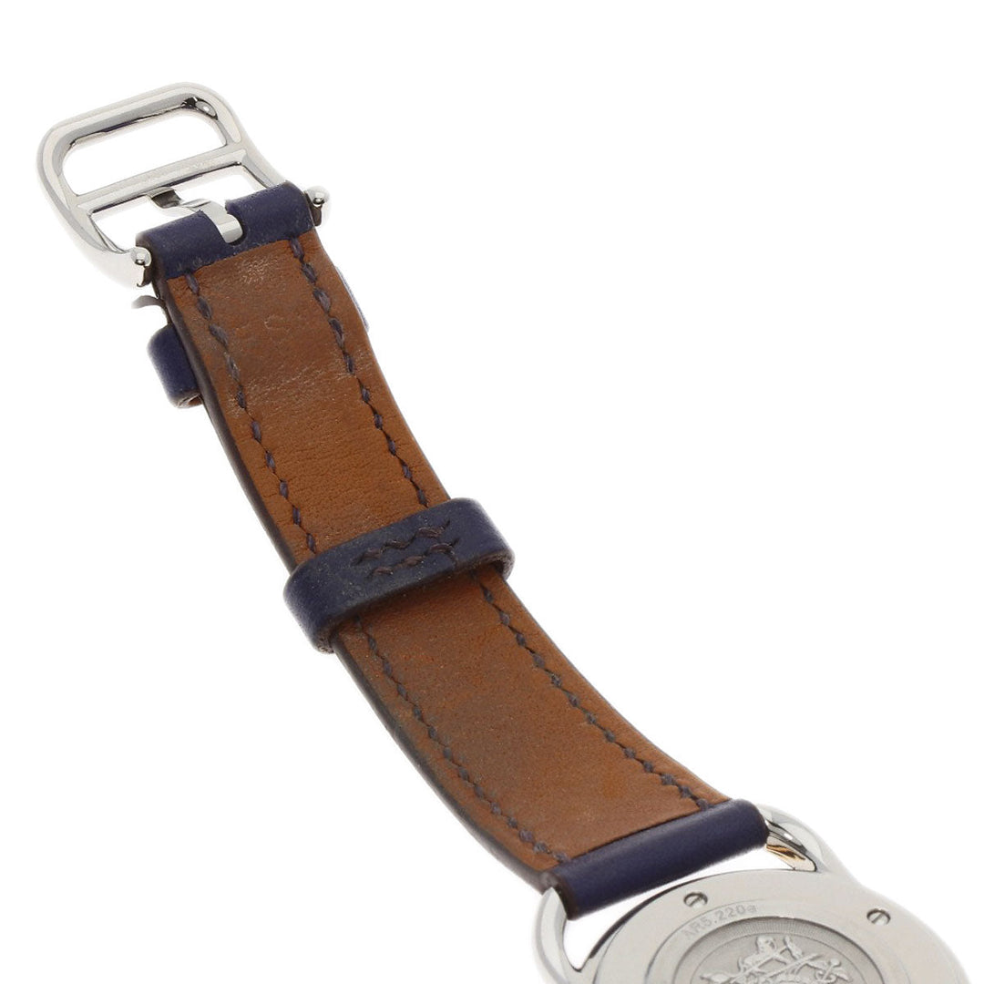 HERMES Watches Quartz AR5.220a Stainless Steel, Leather, Gold Plated Silver Arceau white dial Women Used Authentic