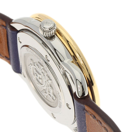 HERMES Watches Quartz AR5.220a Stainless Steel, Leather, Gold Plated Silver Arceau white dial Women Used Authentic