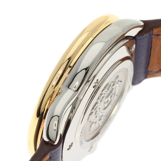 HERMES Watches Quartz AR5.220a Stainless Steel, Leather, Gold Plated Silver Arceau white dial Women Used Authentic