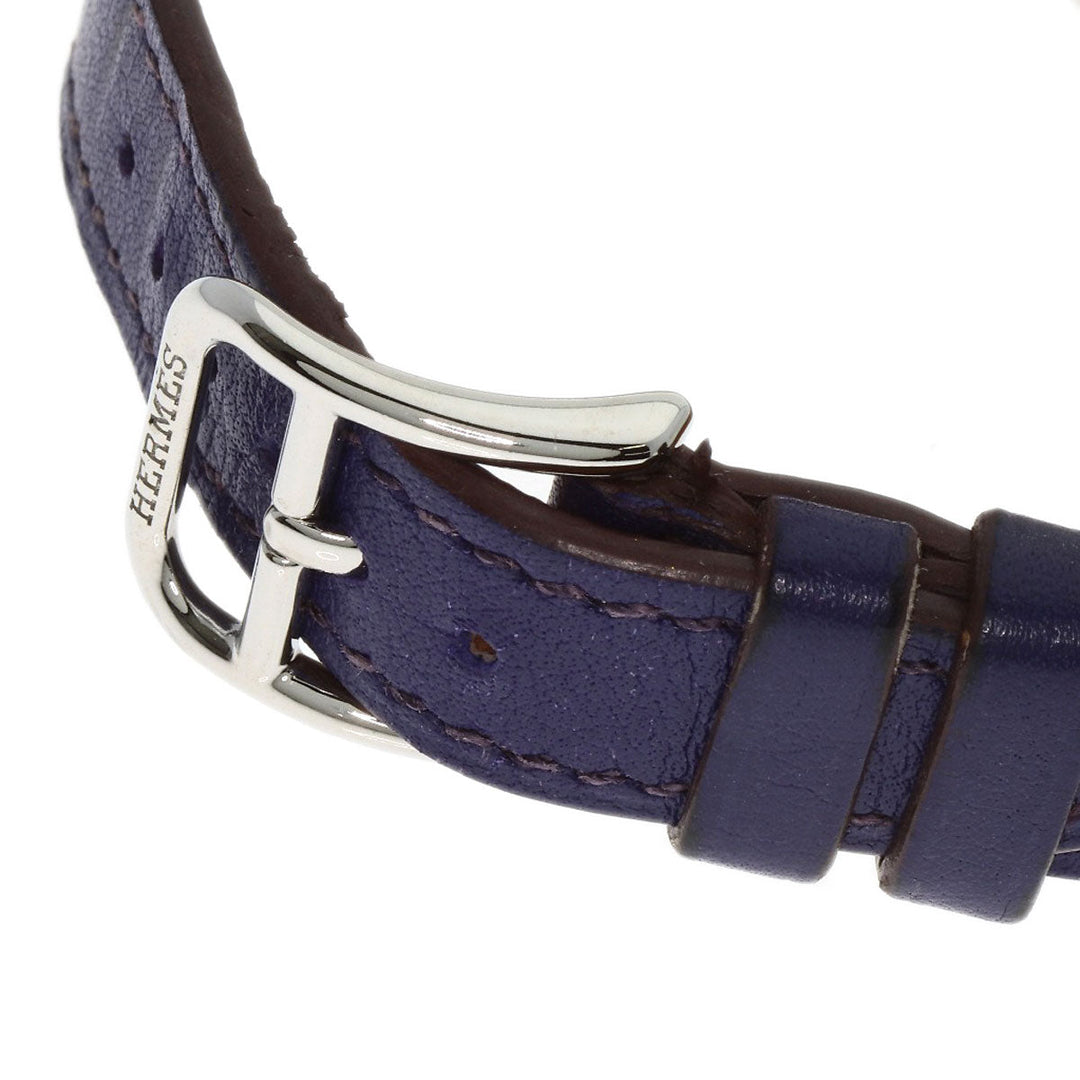 HERMES Watches Quartz AR5.220a Stainless Steel, Leather, Gold Plated Silver Arceau white dial Women Used Authentic