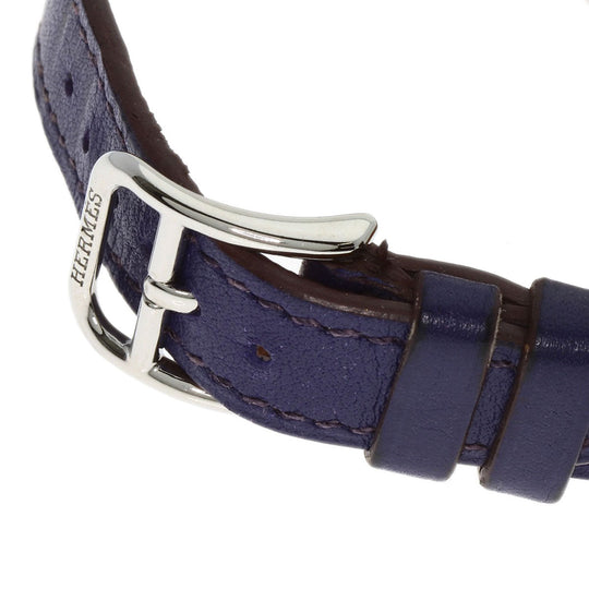 HERMES Watches Quartz AR5.220a Stainless Steel, Leather, Gold Plated Silver Arceau white dial Women Used Authentic